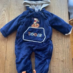 Disney Baby 3 6 Month Winnie the Pooh Tigger fleece winter snowsuit blue bunting